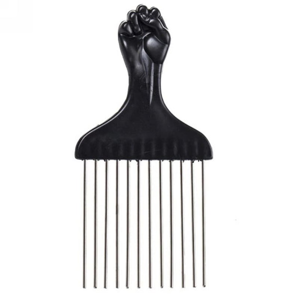 Peigne afro plastique noir médium 11 piques - Eurostil
