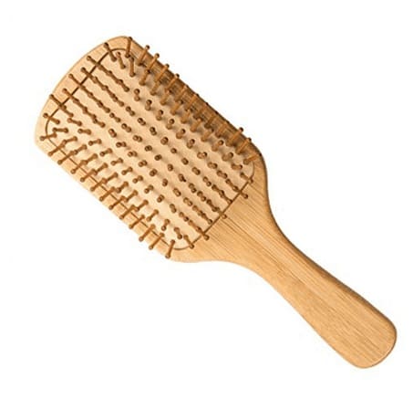 Grande brosse cheveux en bois rectangulaire penchée