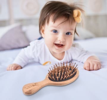 Brosse à cheveux personnalisée pour bébé - Bienvenue bébé - Ourson Câlin